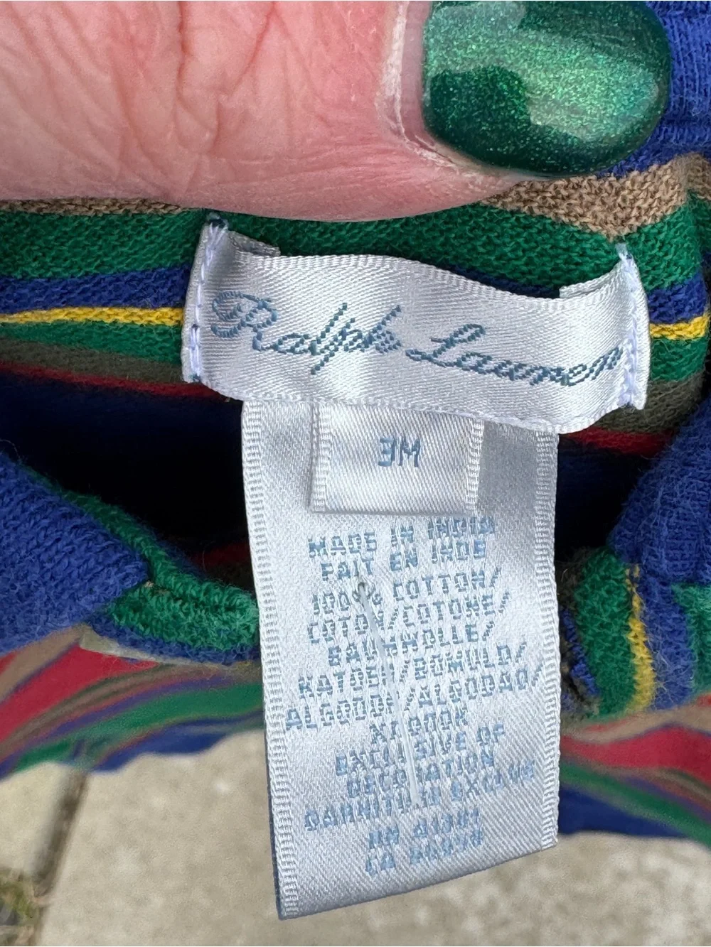 Ralph Lauren Baby Romper 3 Months Colorblock Stripe One Piece